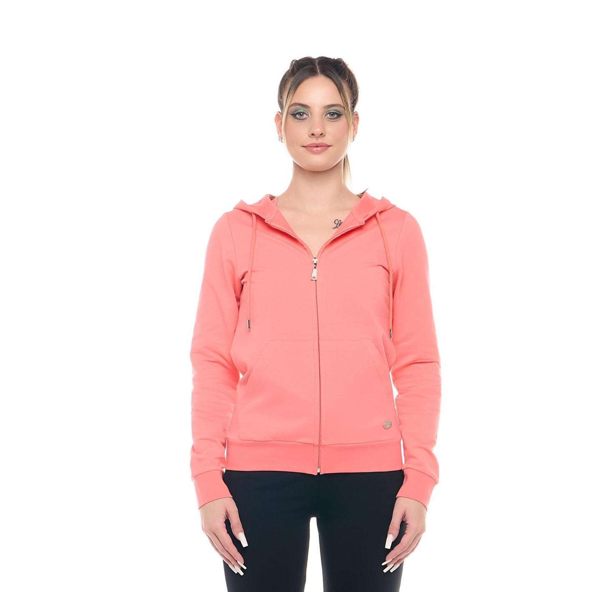 Sweatshirt com capuz Leone Basic e zíper Mulher