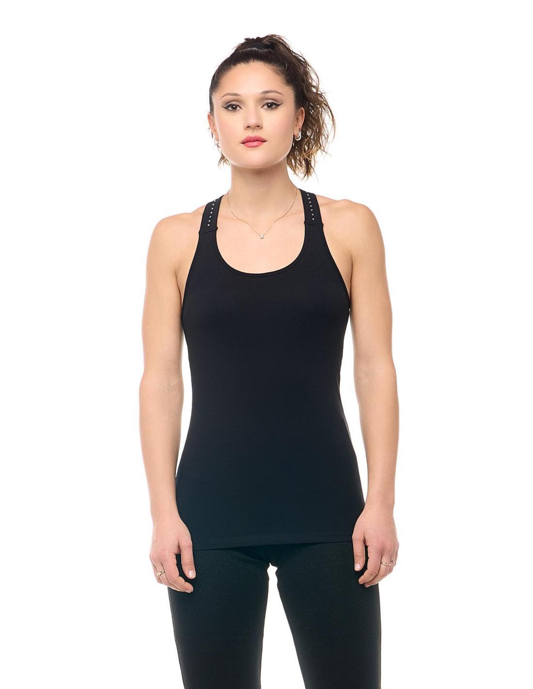 Camisola de alças leone be glam para mulher com atacadores cruzados nas costas