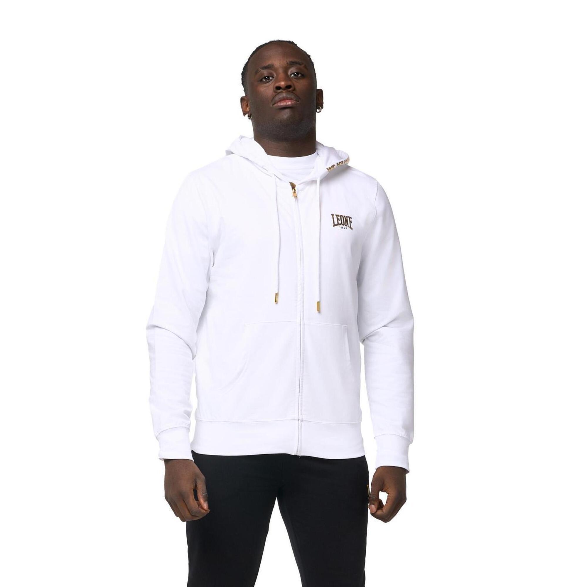 Leone 1947 Apparel - Sweat À Capuche Zippé Sans Sweat-shirt Leone New Gold Pour Hommes - Sweat-shirt - Blanc - Decathlon
