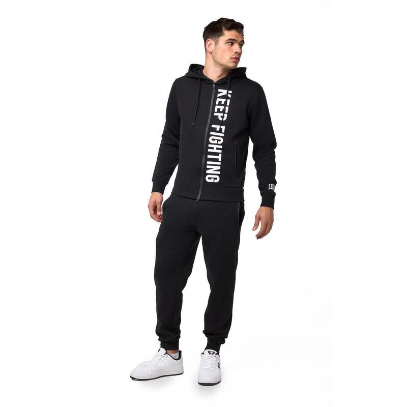 Leone B&W Sudadera con capucha y cremallera para hombre