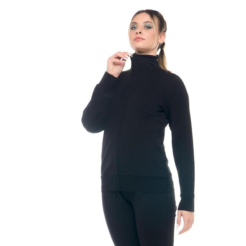 Hanorace Leone Basic pentru femei cu guler cu fermoar