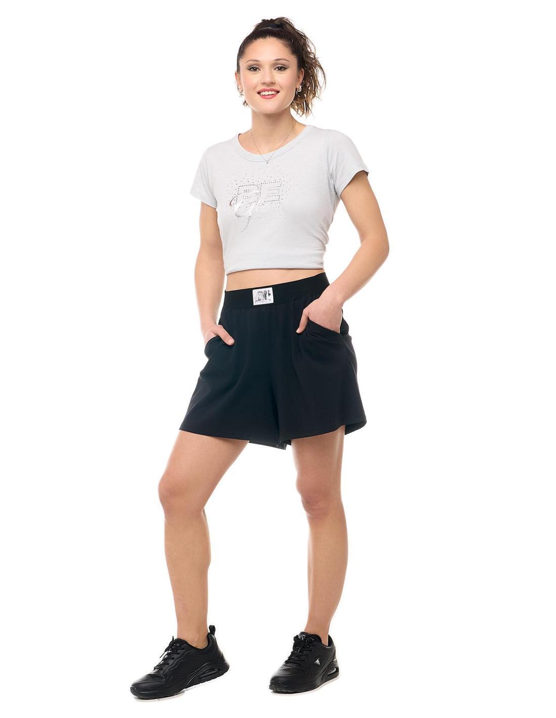 Bermuda donna Leone 1947 Apparel in cotone elasticizzato con patch boxe 2/8