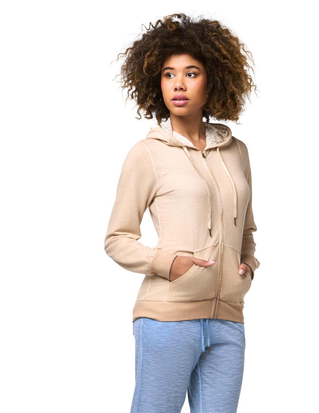 Felpa da donna con cappuccio e zip non felpata Leone Lace 3/8