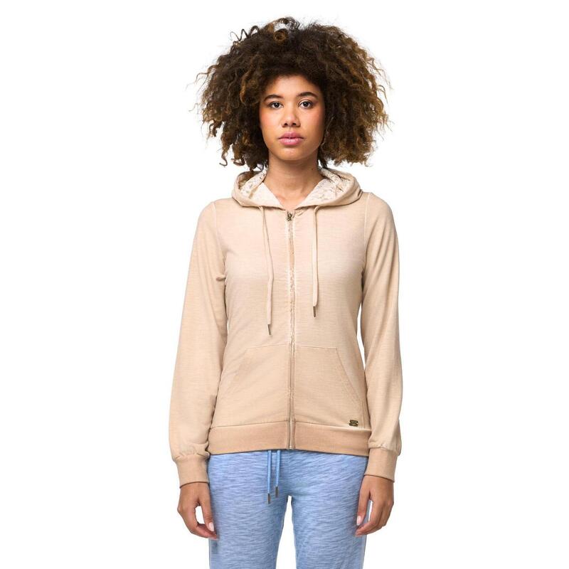 Leone Lace Sudadera con capucha y cremallera para mujer