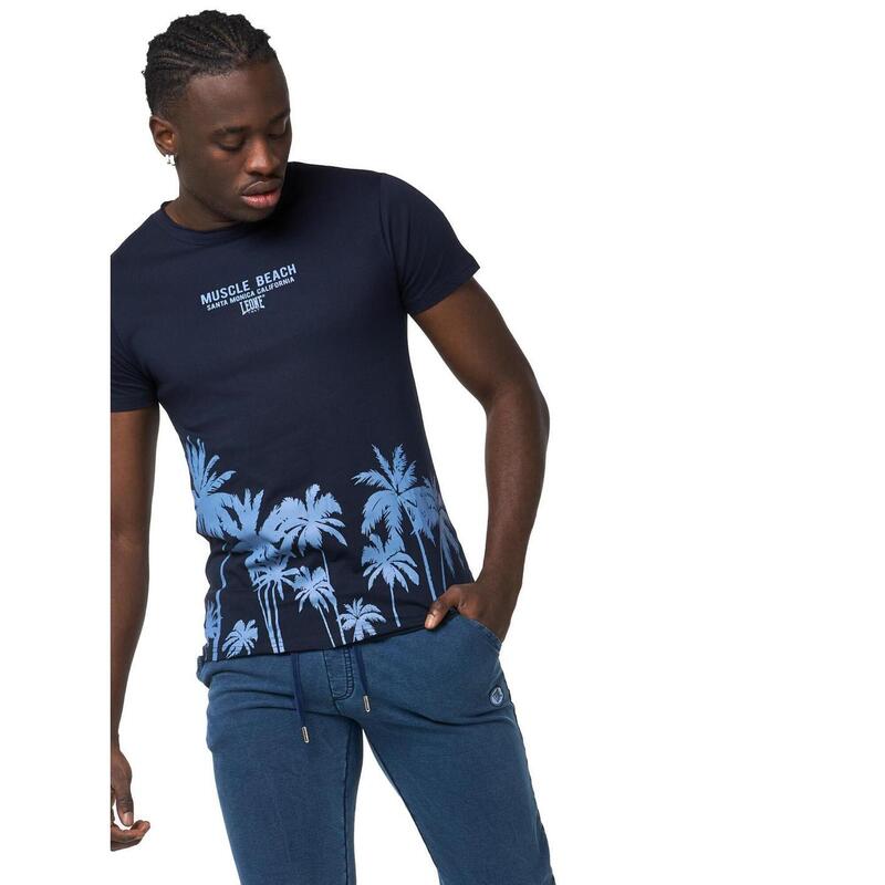 Leone Beach bedrukt T-shirt met korte mouwen