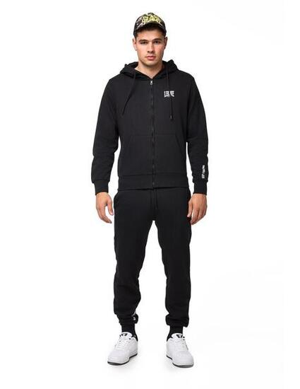 Tuta da uomo con felpa con cappuccio e zip e pantalone non felpata Leone Basic