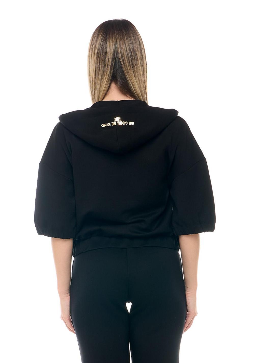 Felpa con cappuccio e zip manica a 3/4 non felpata Leone Chic Boxing 4/8