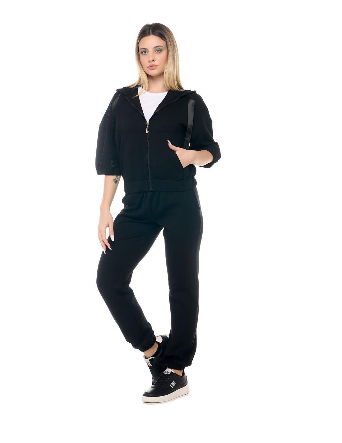 Felpa con cappuccio e zip manica a 3/4 non felpata Leone Chic Boxing 2/8