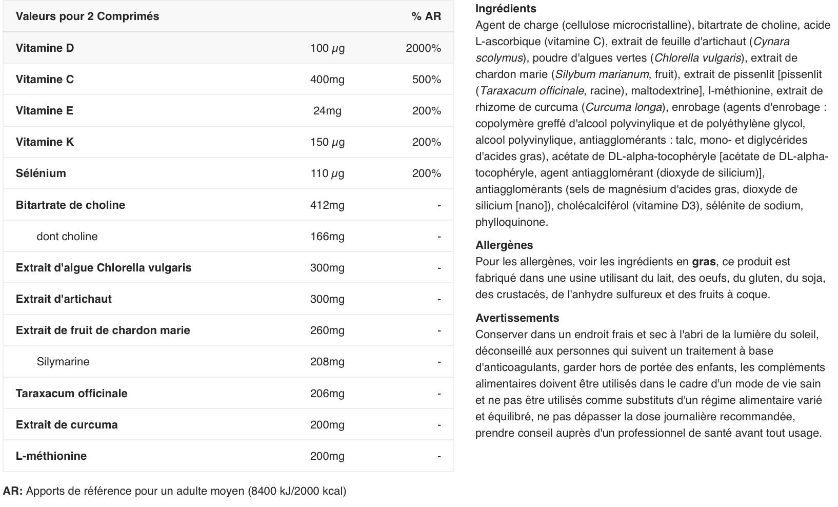 Chardon marie - Liver Aid - 60 Comprimés 2/5