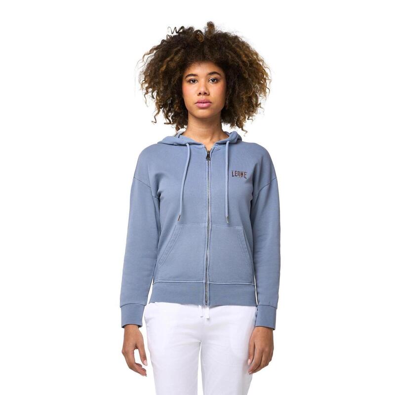 Sudadera con capucha y cremallera para mujer Leone Blue