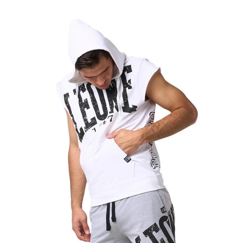 Leone Boxe Sudadera con capucha sin mangas para hombre