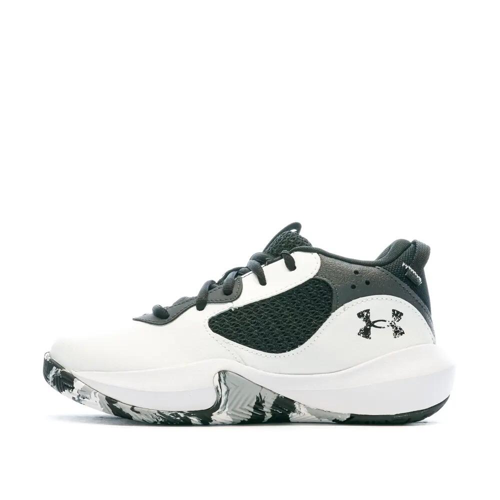 Chaussures de basketball Blanc/Noir/Gris Garçon Under ArmourLockdown 6 2/5