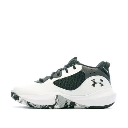 Chaussures de basketball Blanc/Noir/Gris Garçon Under ArmourLockdown 6