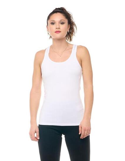 Leone Be Glam Damen-Tanktop mit gekreuzten Schnürsenkeln am Rücken