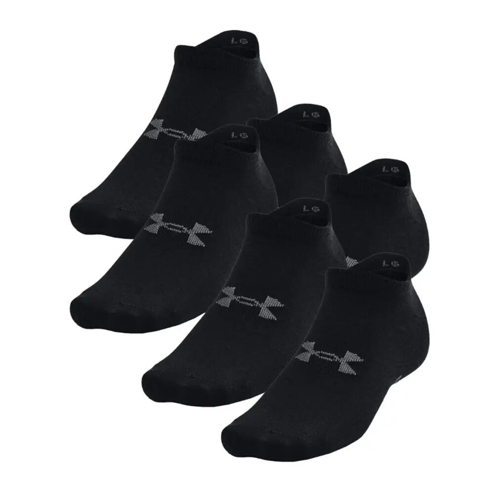 X6 Pairs of Black Socks Unisex Under Armour Essential