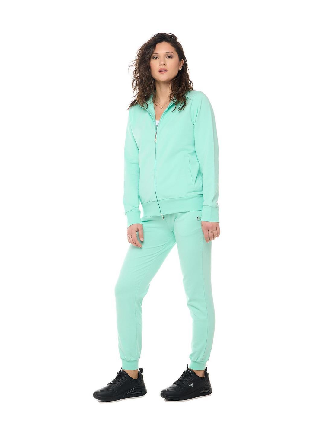 Sudadera básica con cuello y cremallera para mujer de Leone 2/8