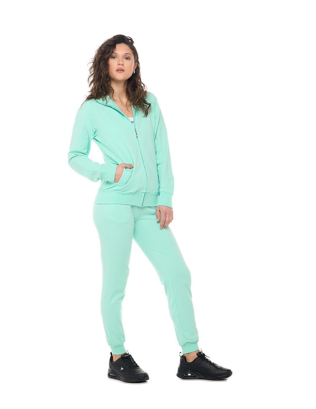 Sudadera básica con cuello y cremallera para mujer de Leone 3/8