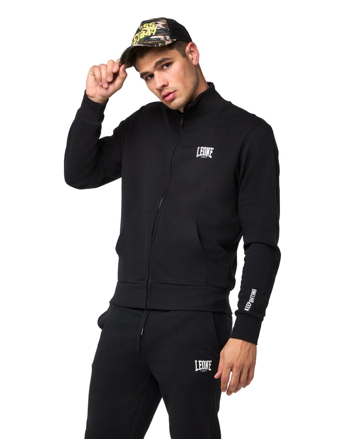 Tuta da uomo con felpa con colletto e zip e pantalone non felpata Leone Basic 2/8