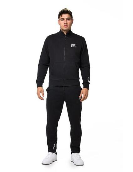 Tuta da uomo con felpa con colletto e zip e pantalone non felpata Leone Basic