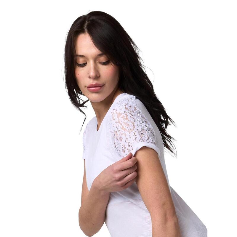 Leone Lace dames-T-shirt met korte mouwen