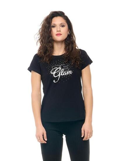 Be Glam Damen-Kurzarm-T-Shirt