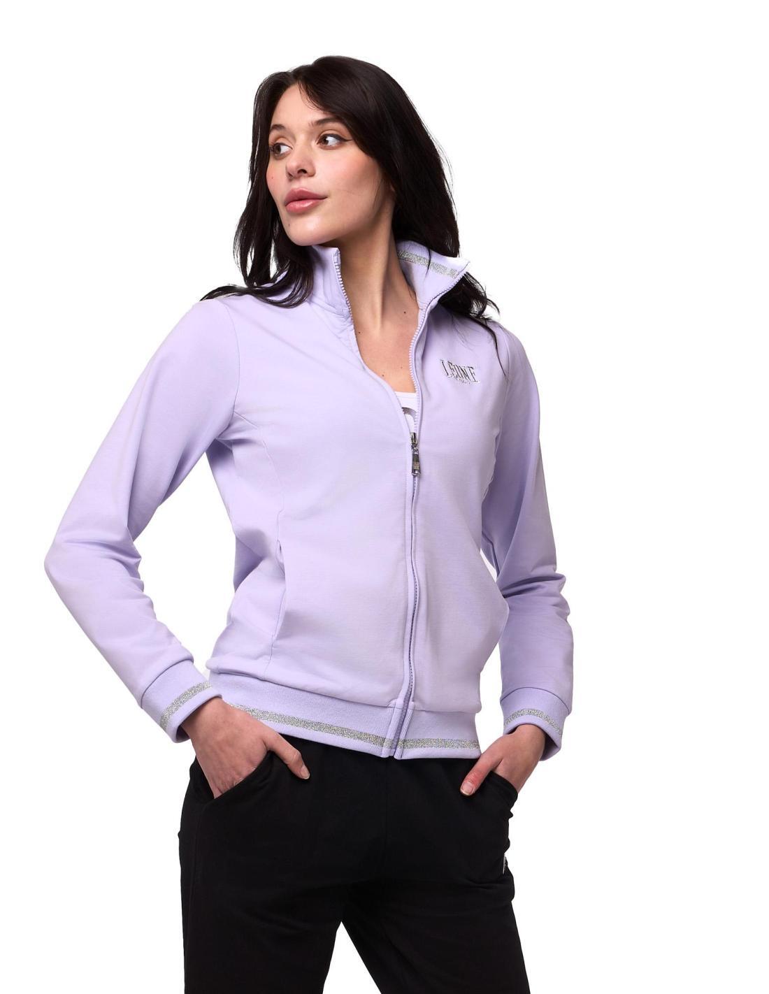 Tuta da donna con felpa con colletto e zip e joggers non felpata Leone Bright 3/8