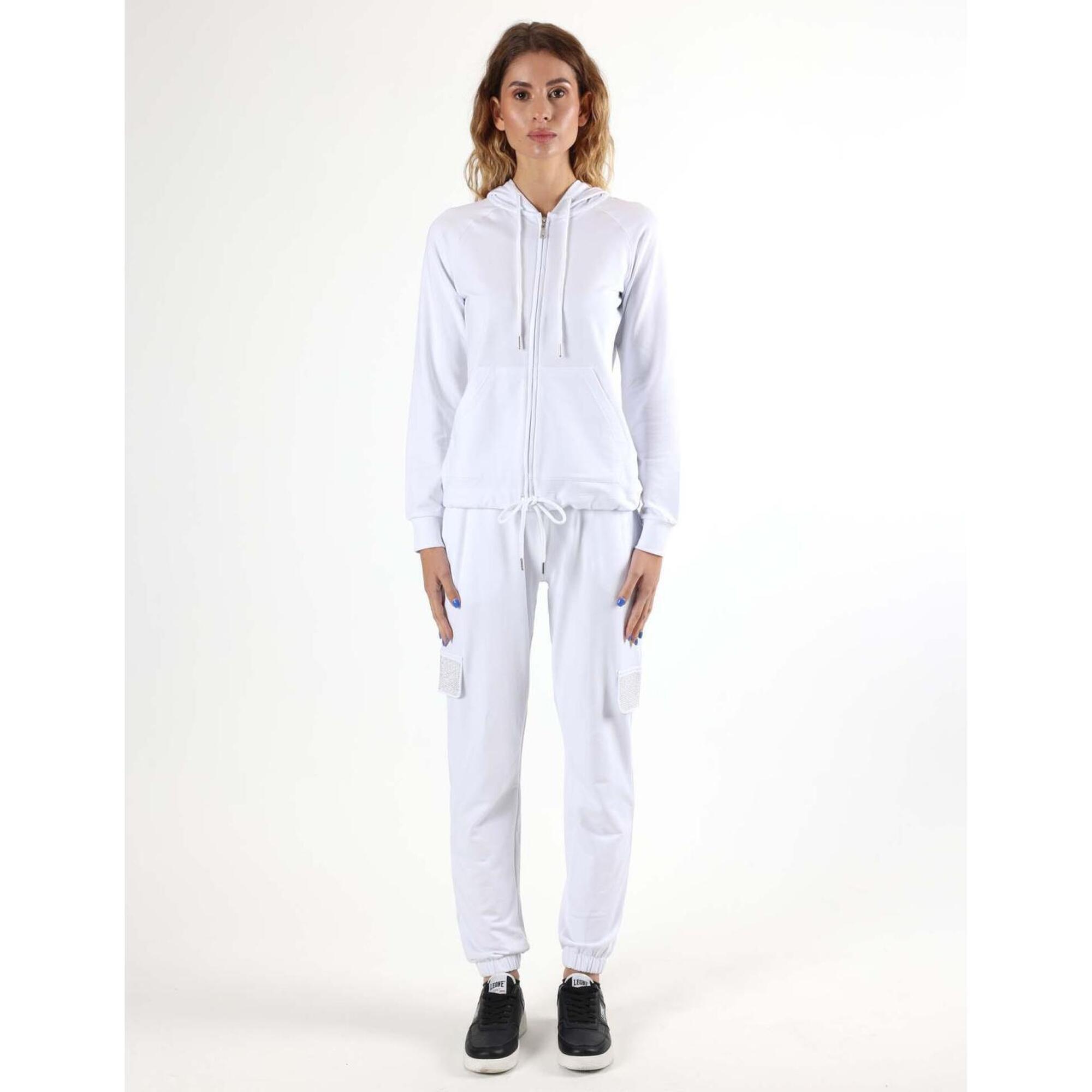 Leone 1947 Apparel - Survêtement Femme Leone Be Glam Avec Zip Et Capuche - Survêtement - Blanc - 12 À 14 Ans - Decathlon