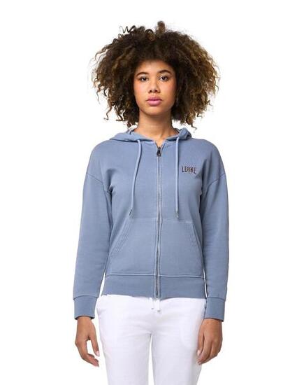 Felpa da donna con cappuccio e zip Leone Blue