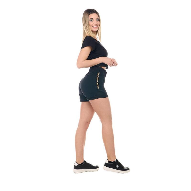 Pantalón corto estilo boxeo con logo dorado para mujer Leone Gold