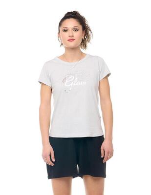 Be Glam Damen-Kurzarm-T-Shirt