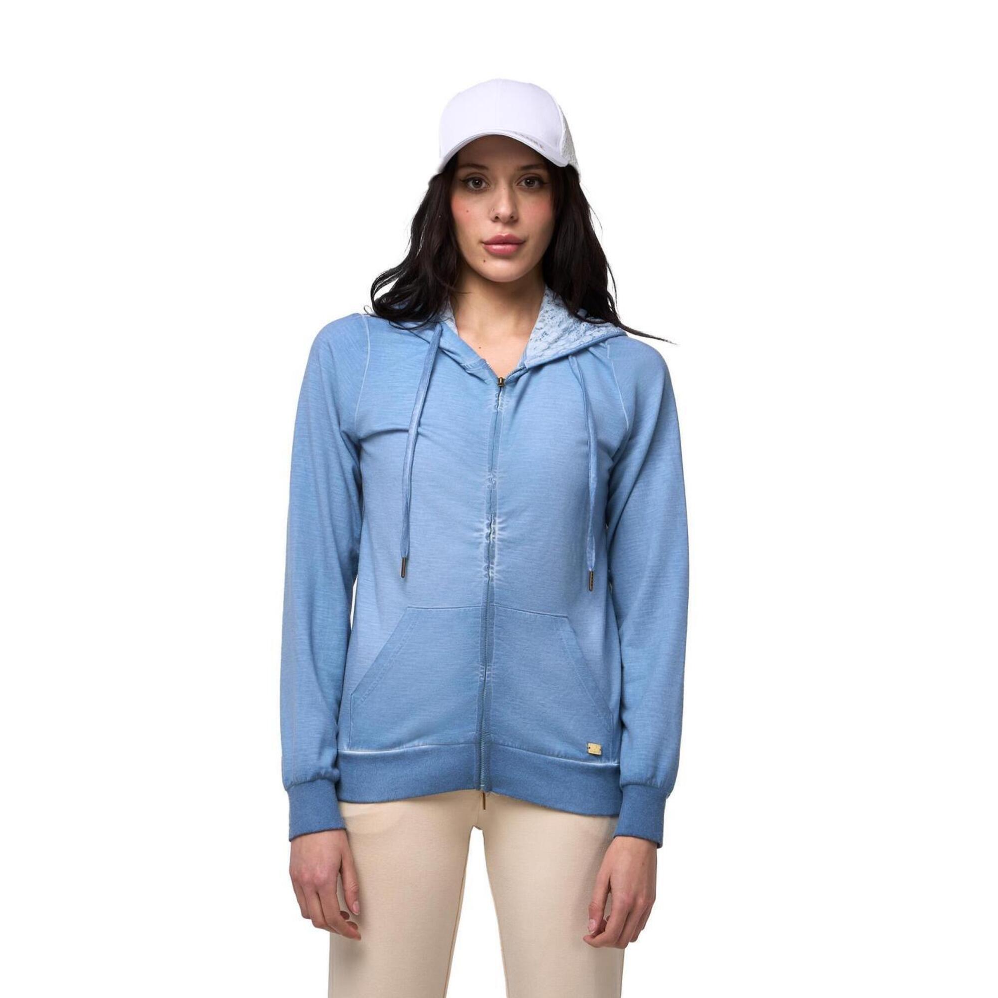 Leone 1947 Apparel - Sweat À Capuche Zippé Sans Sweat-shirt Leone Lace Pour Femmes - Sweat-shirt - Bleu - 38 S - Decathlon