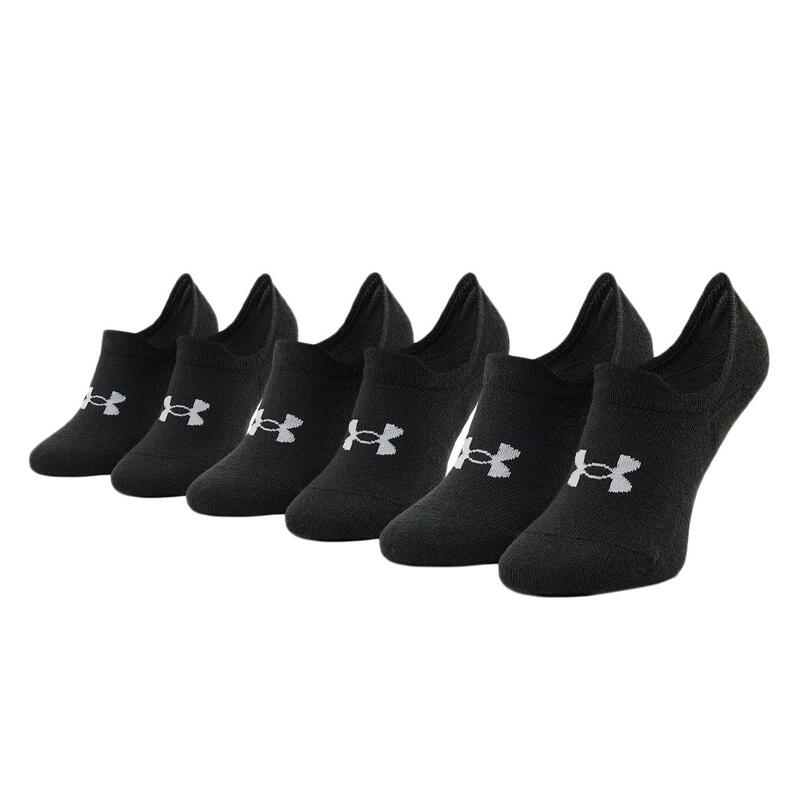 SOKKEN Under Armour Essential Ultra Low 3 Pairs, Zwart, Uniseks