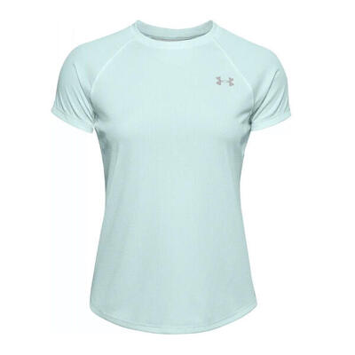 T-shirt vrouw under armour courtes speed stride lichtblauw
