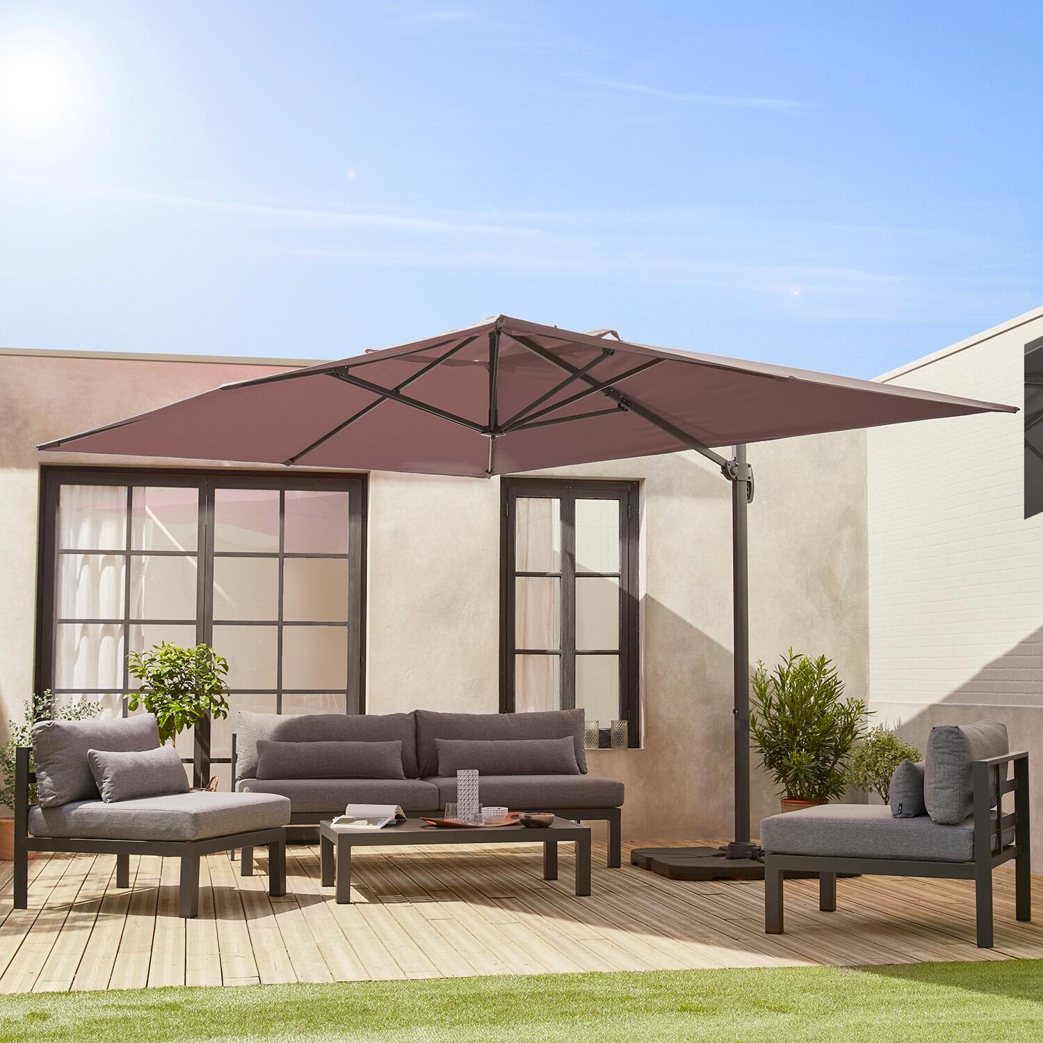 3x4m guarda-sol retangular, Taupe