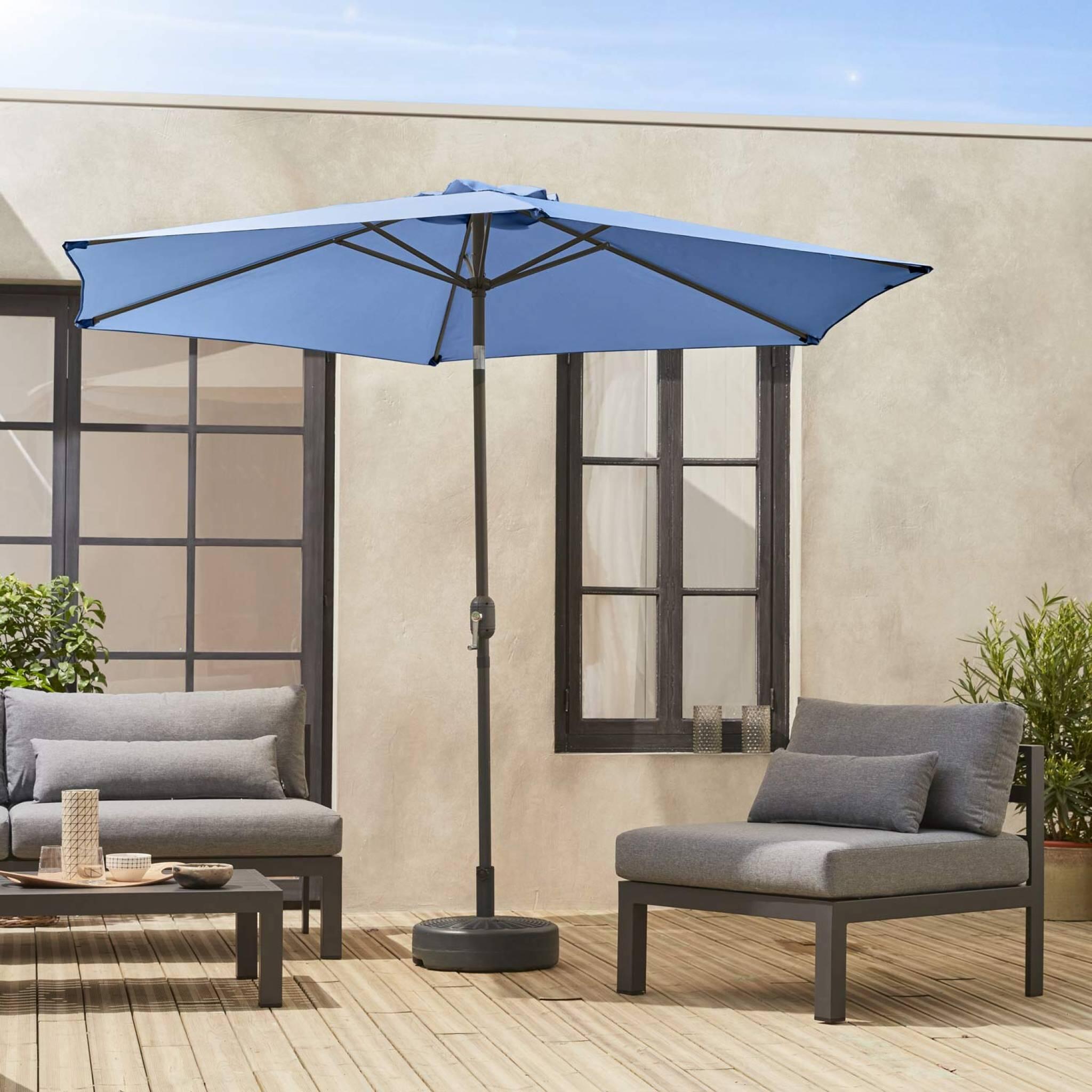 Parasol redondo, 3x3m, Azul 2/6