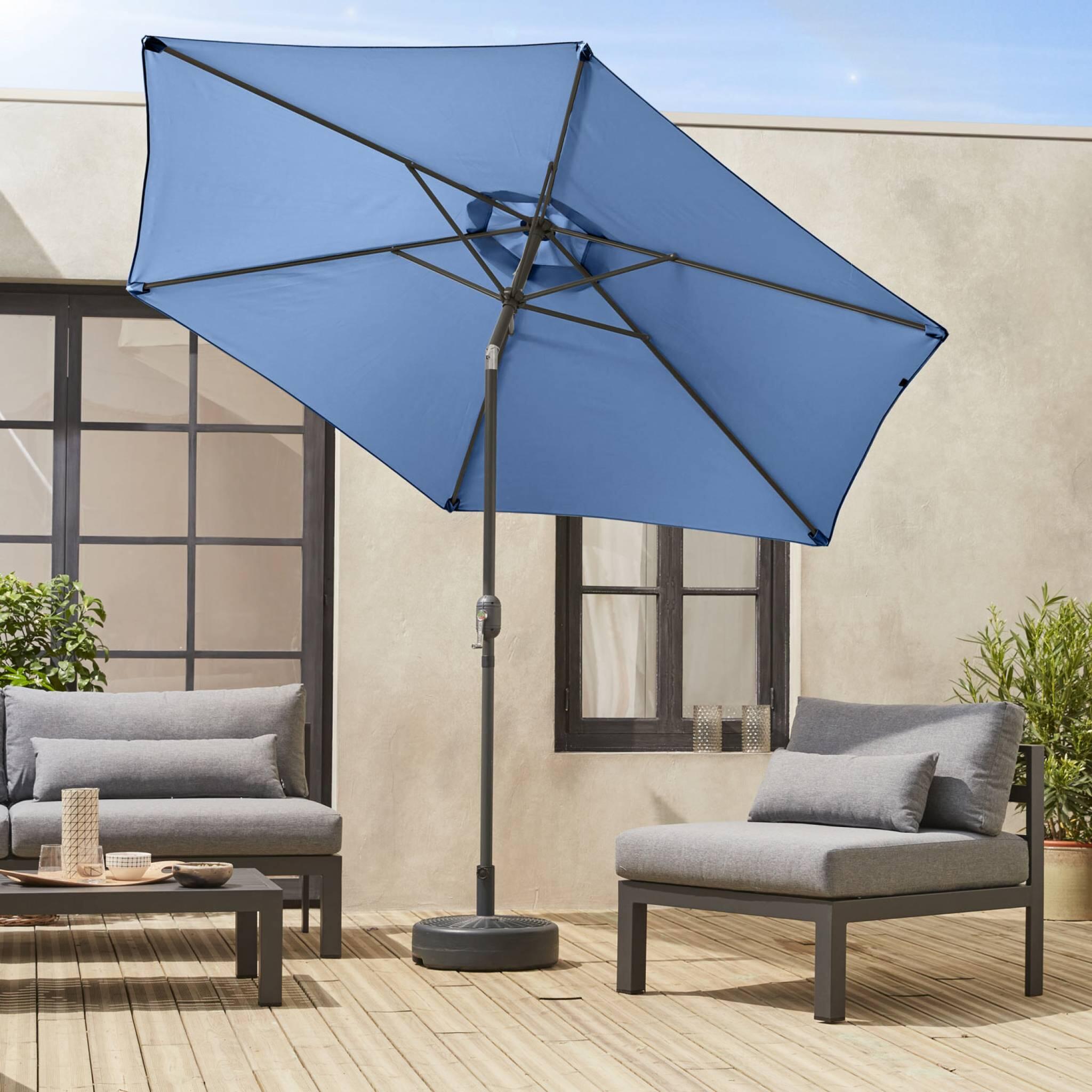 Parasol redondo, 3x3m, Azul 3/6
