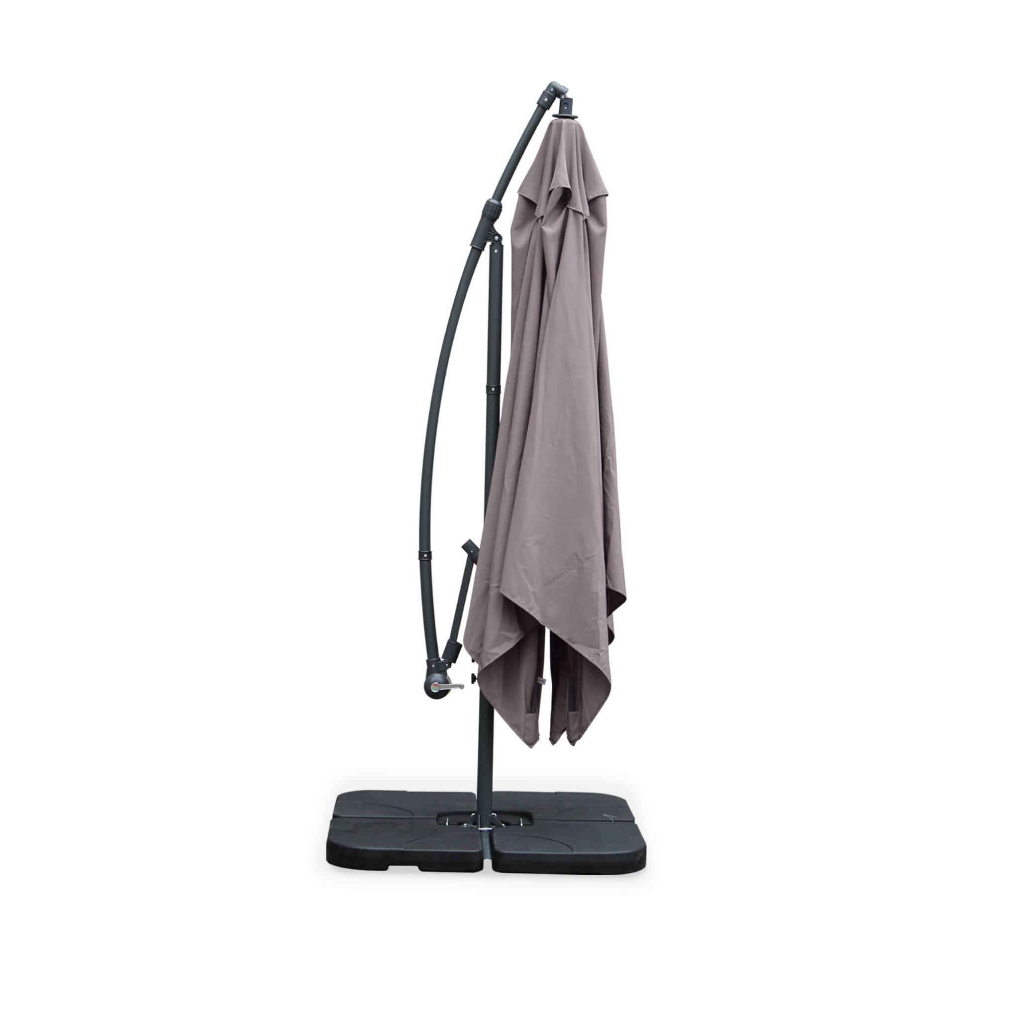 3x3m guarda-sol quadrado offset, Taupe 4/6