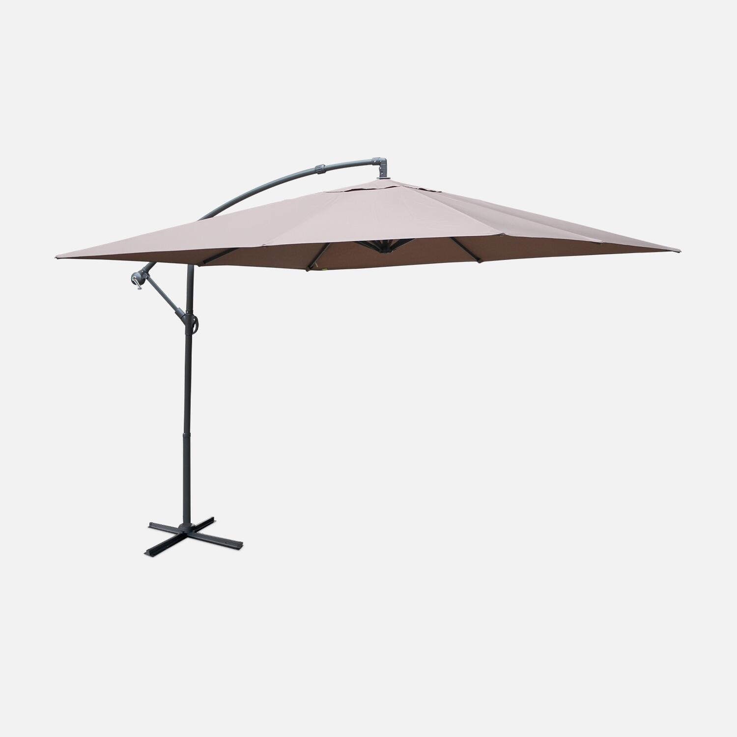 3x3m guarda-sol quadrado offset, taupe