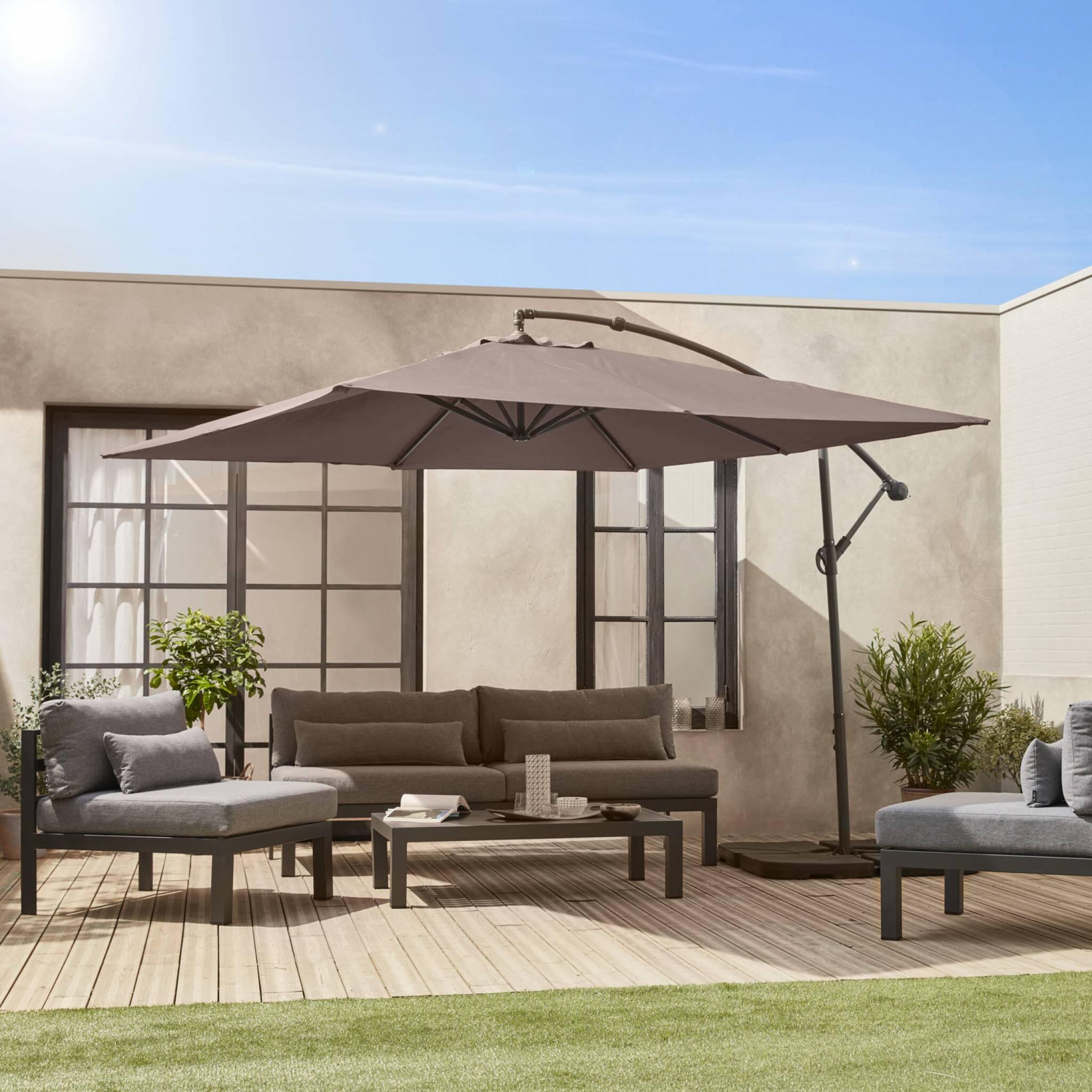3x3m guarda-sol quadrado offset, Taupe 2/6