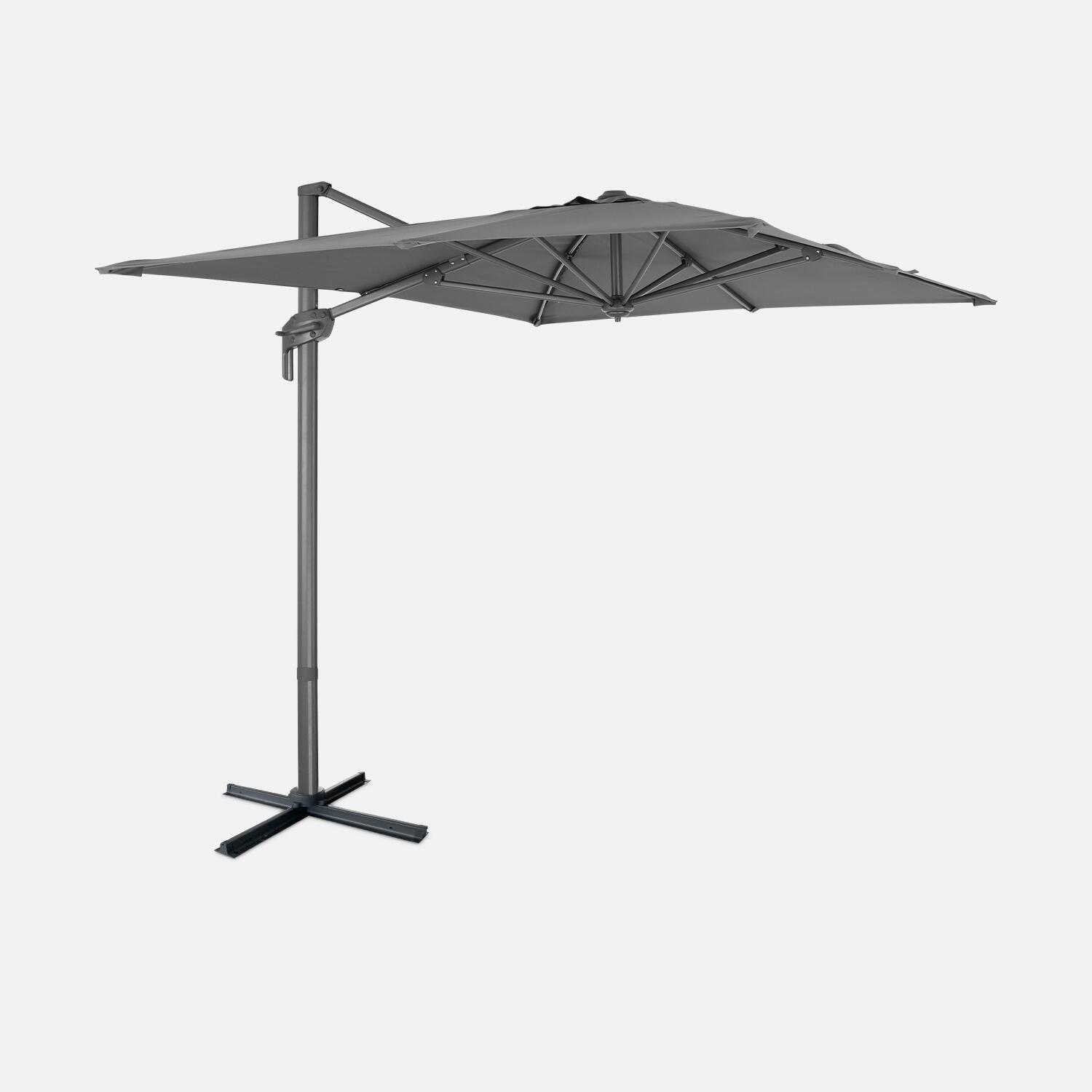SWEEEK 2x3m guarda-sol retangular deslocado, Cinza