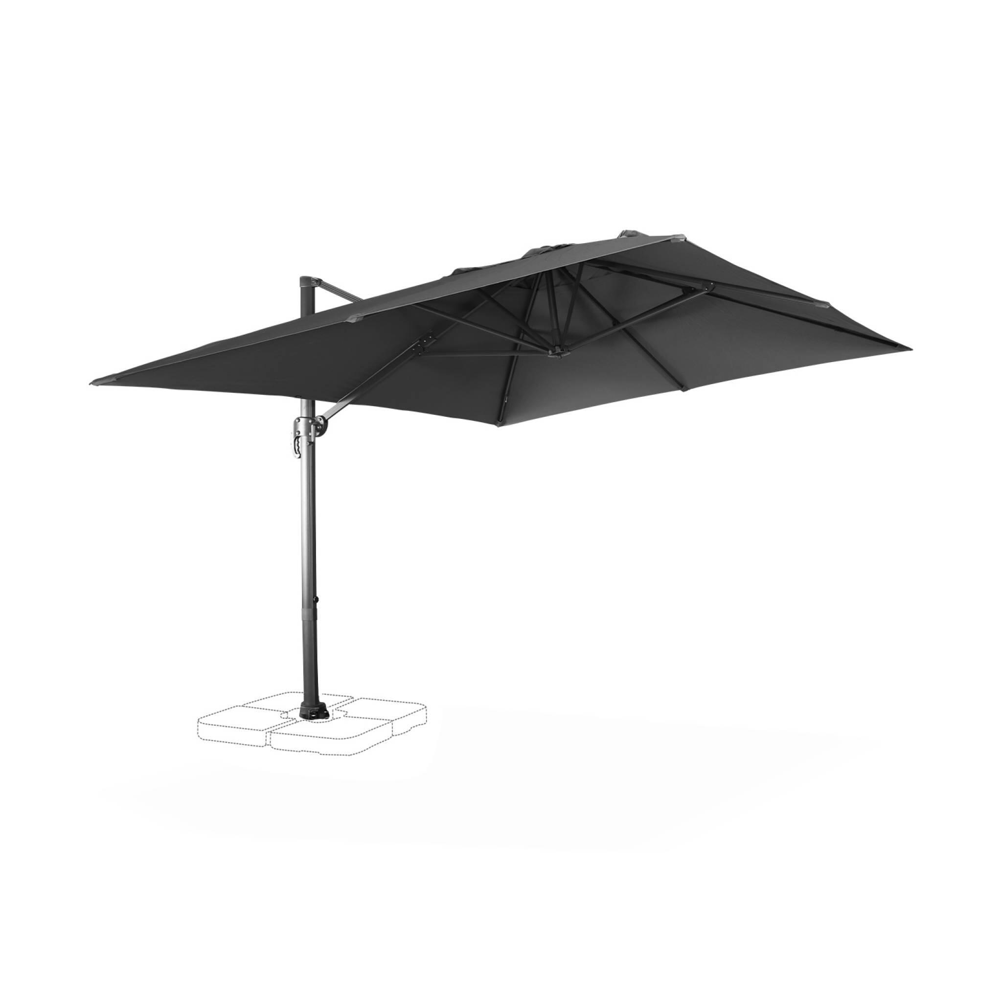 Ombrellone 3x4m rettangolare decentrato in alluminio , Grigio 5/6