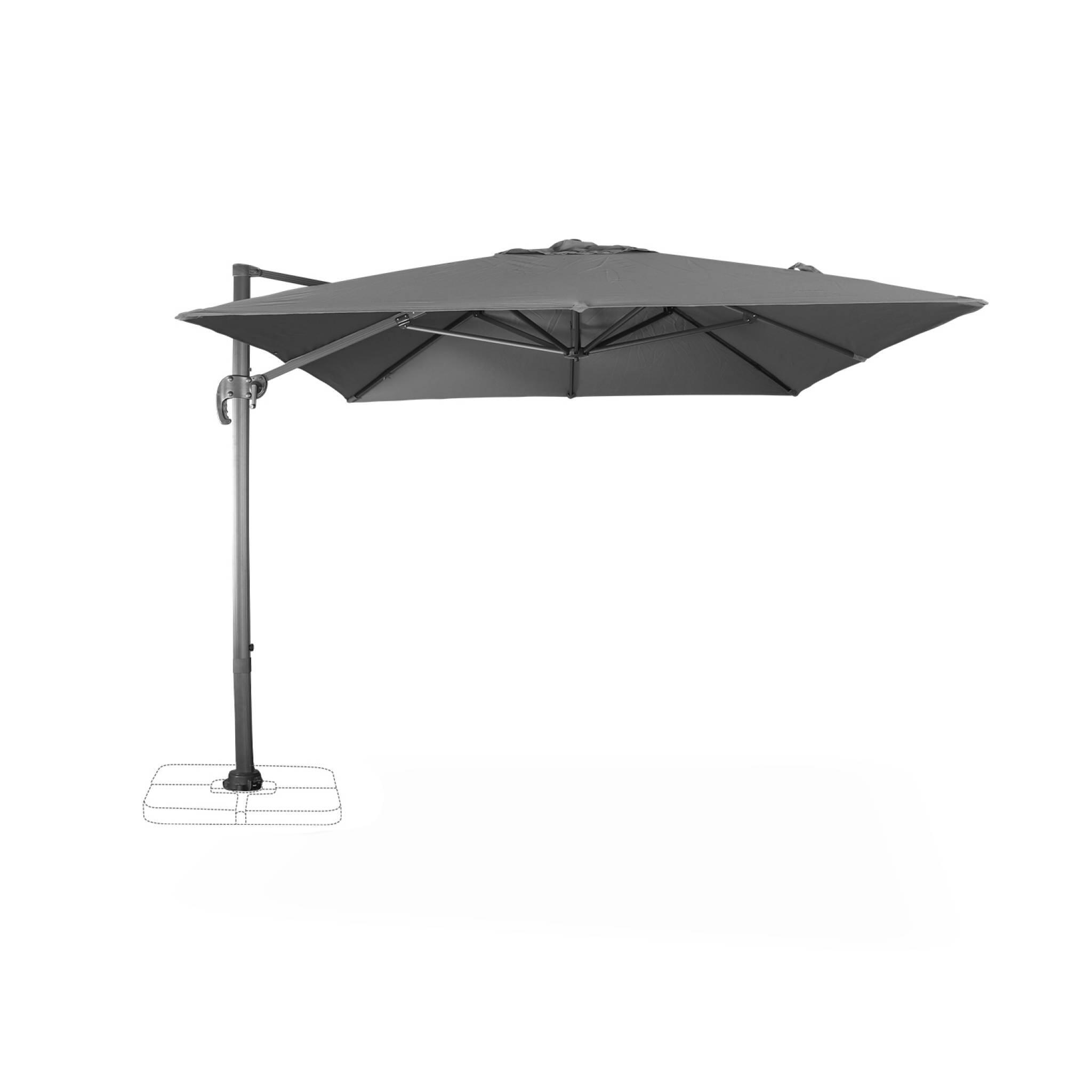 Ombrellone 3x4m rettangolare decentrato in alluminio , Grigio 4/6