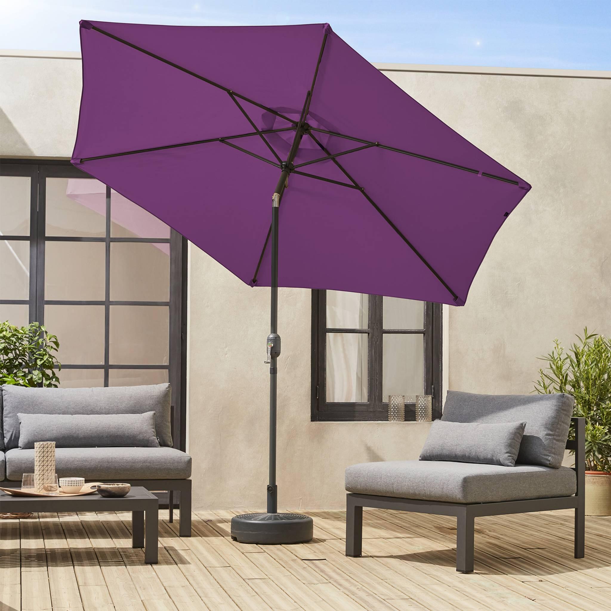 Parasol redondo, 3x3m, Violeta 3/6