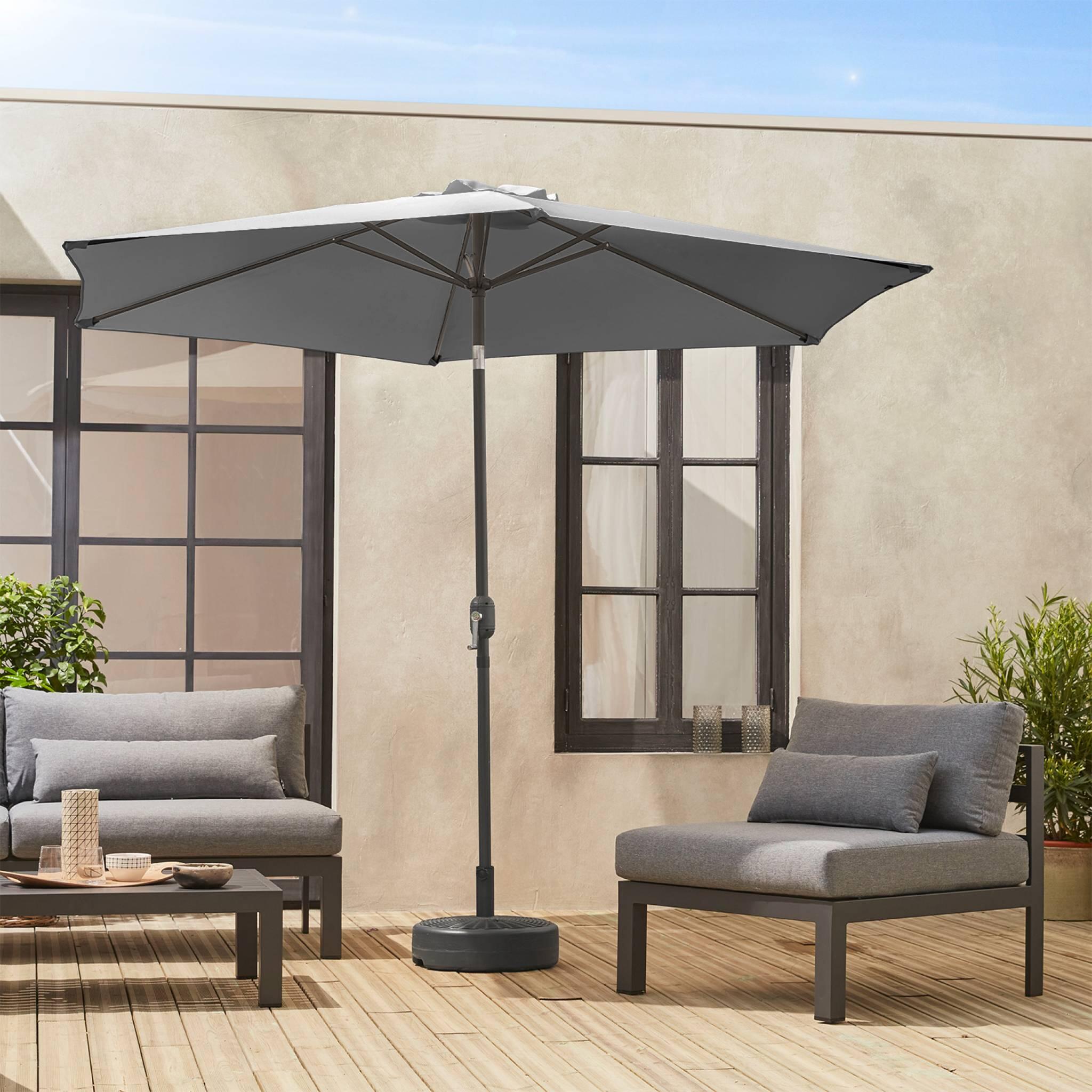 Parasol redondo, 3x3m, Gris 2/6