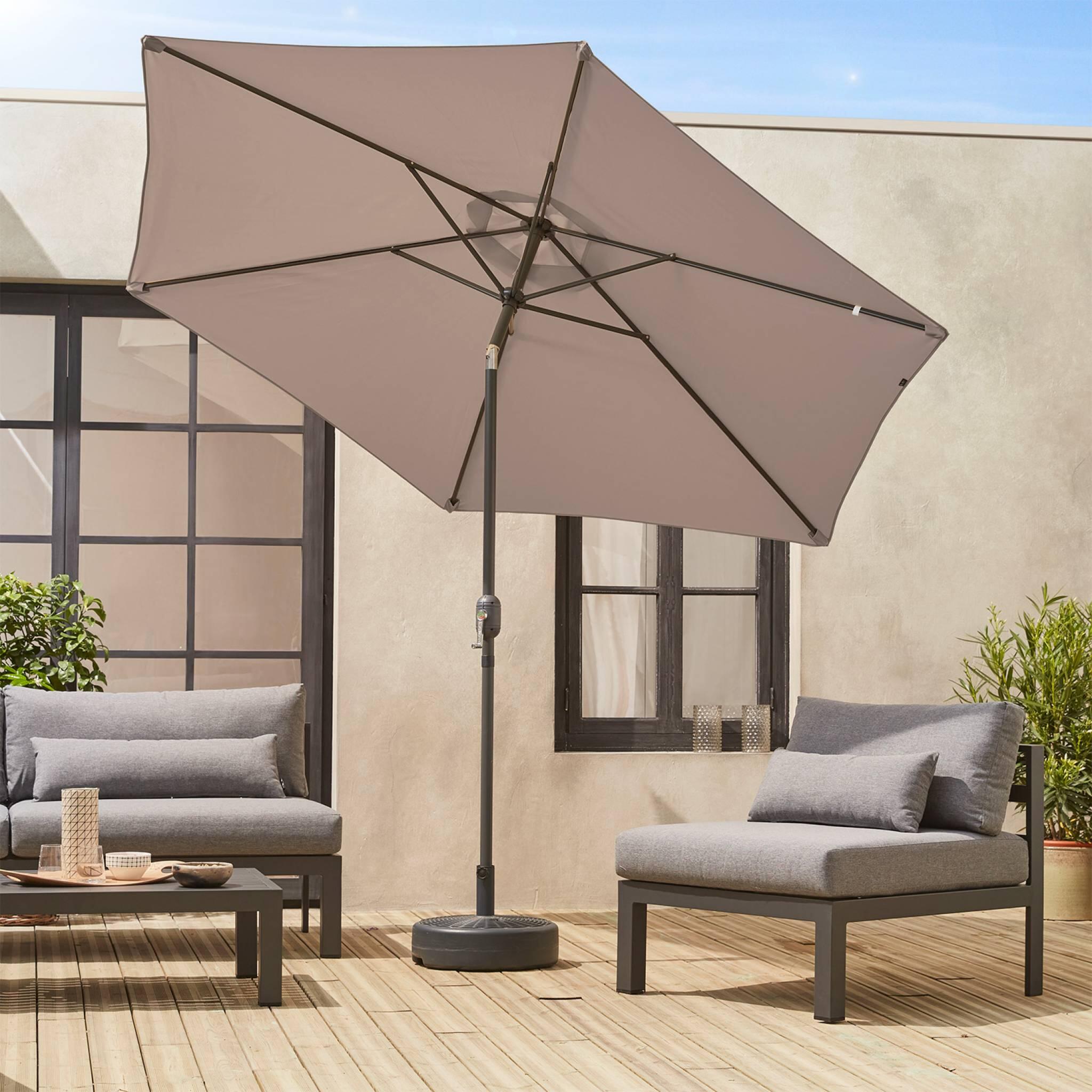 Parasol redondo, 3x3m, Pardo 3/6