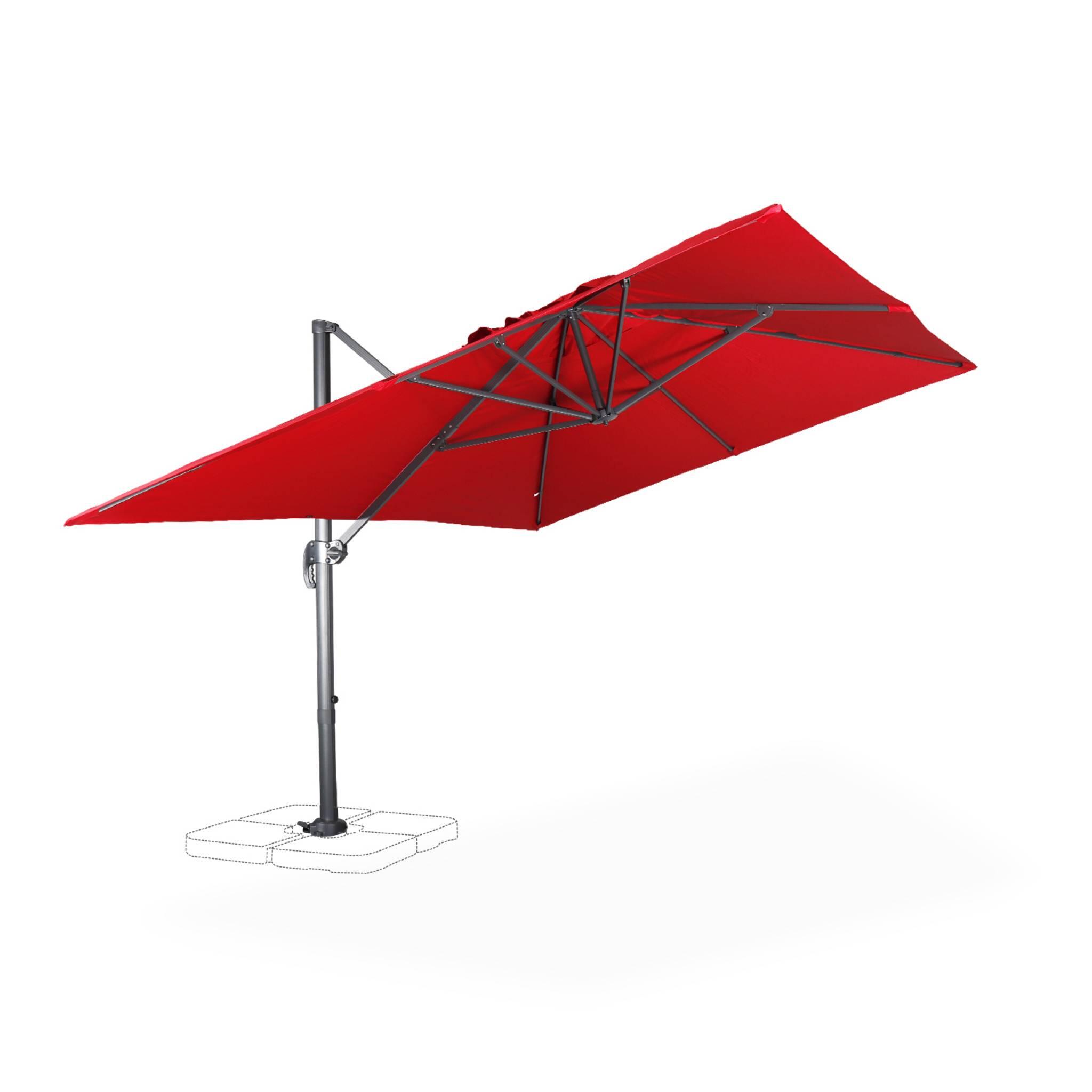 3x4m guarda-sol retangular, Vermelho 5/5