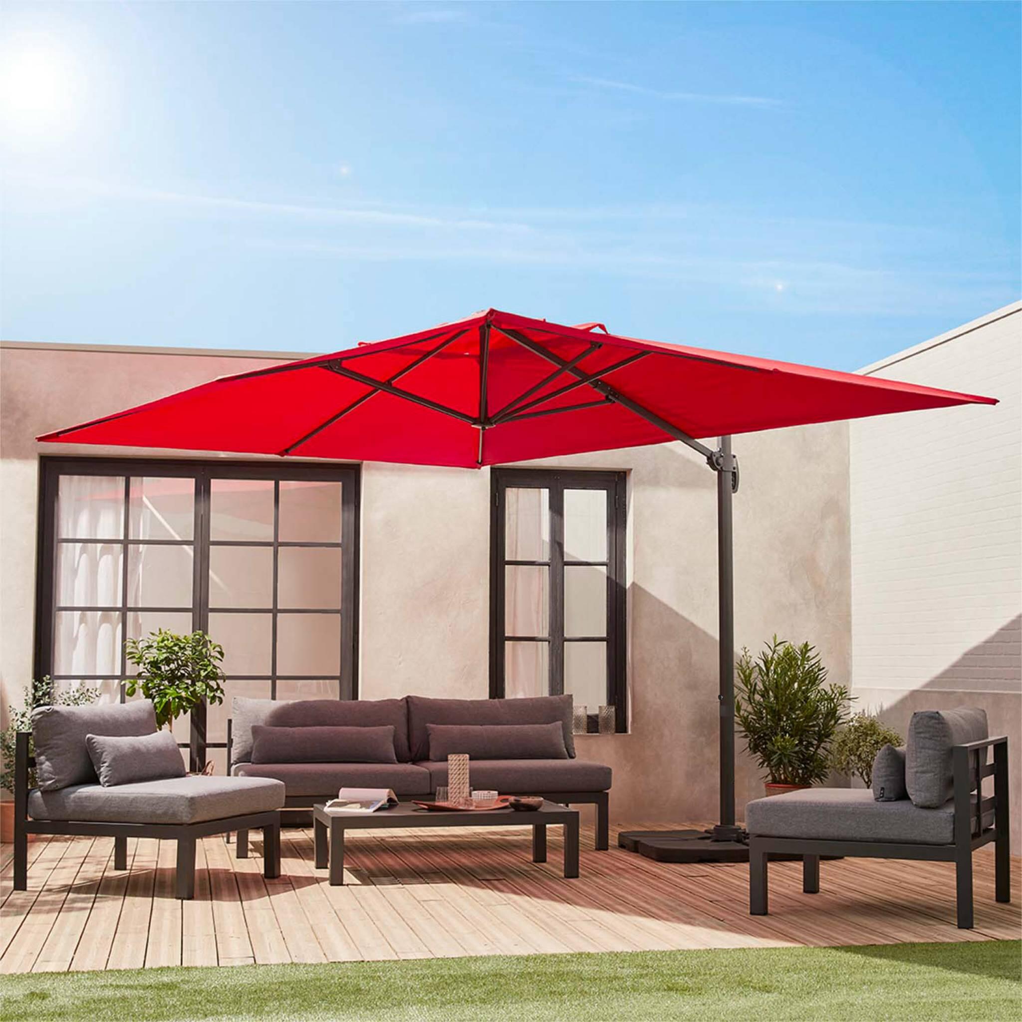 Lona protectora para 3x4m sombrilla, Rojo 3/4