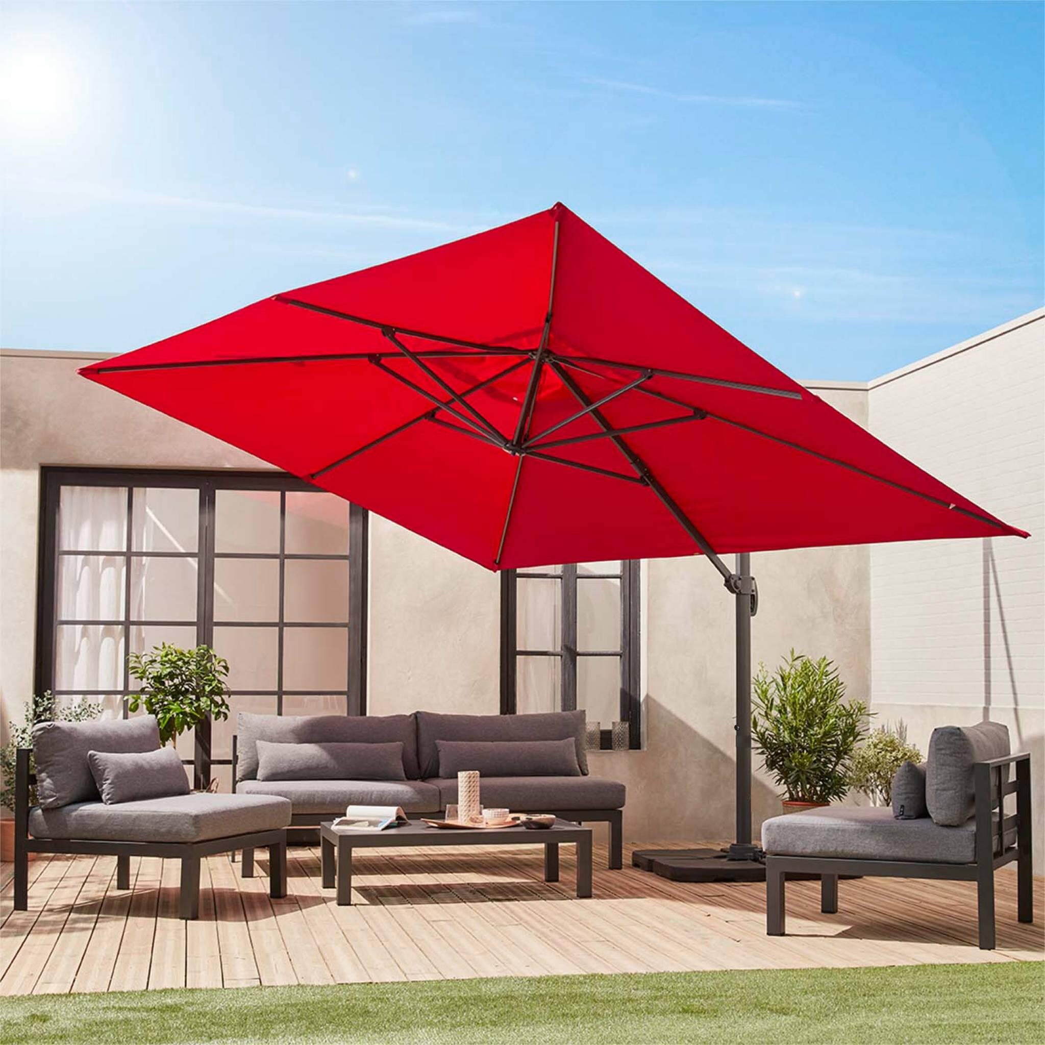 Lona protectora para 3x4m sombrilla, Rojo 4/4