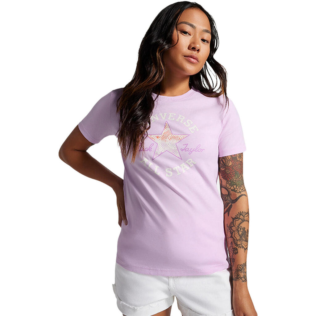 тениска Converse Chuck Taylor Patch T-Shirt, Лилав, Жени