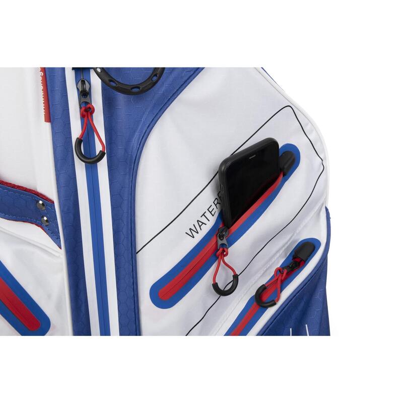 Bolsa de golf trendGOLF Rainline Pro impermeable blanco/azul/rojo